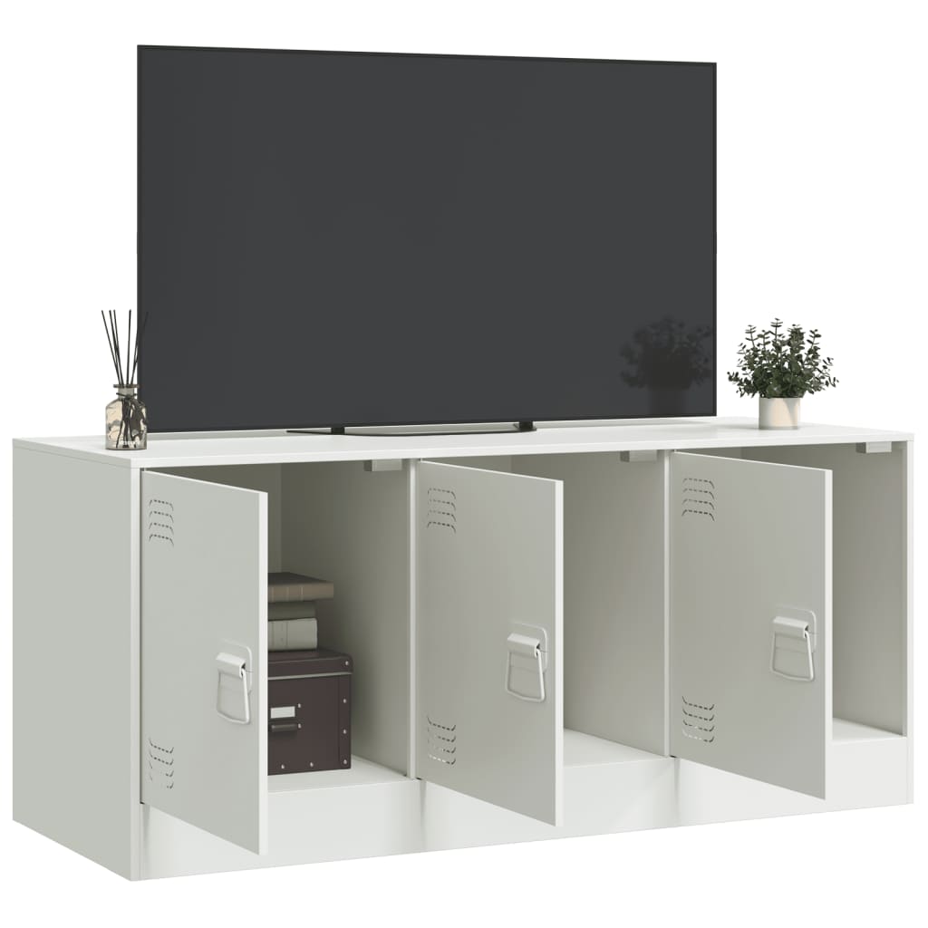 vidaXL Meuble TV blanc 99x39x44 cm acier