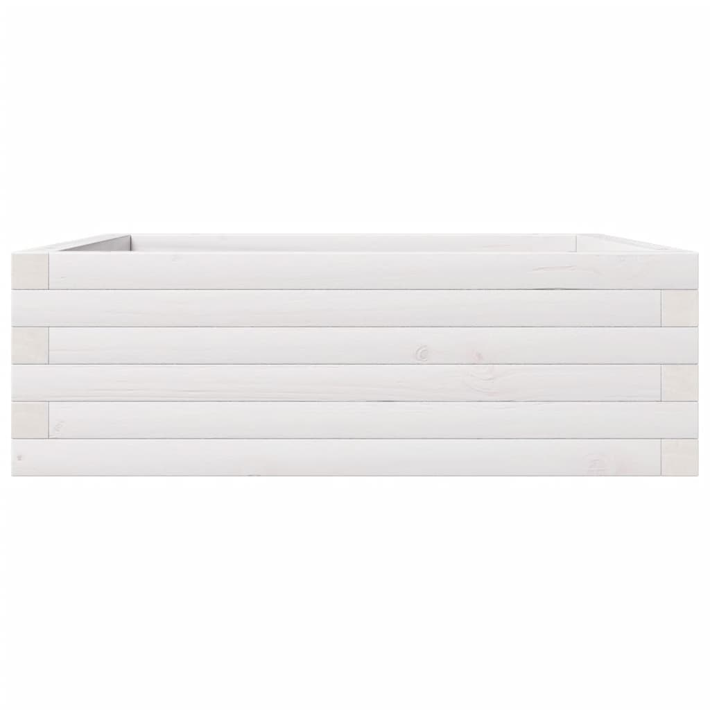 vidaXL Jardinière blanc 70x70x23 cm bois de pin massif