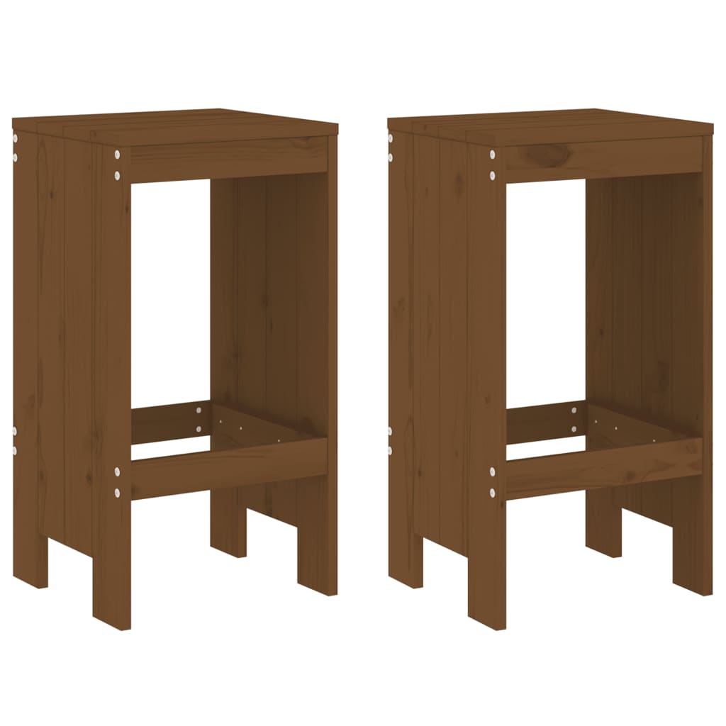 vidaXL Tabourets lot de 2 marron miel 40x36x75 cm bois massif de pin