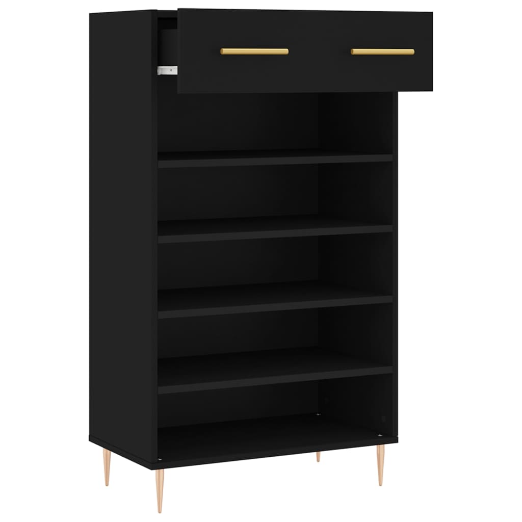 vidaXL Armoire à chaussures noir 60x35x105 cm bois d'ingénierie