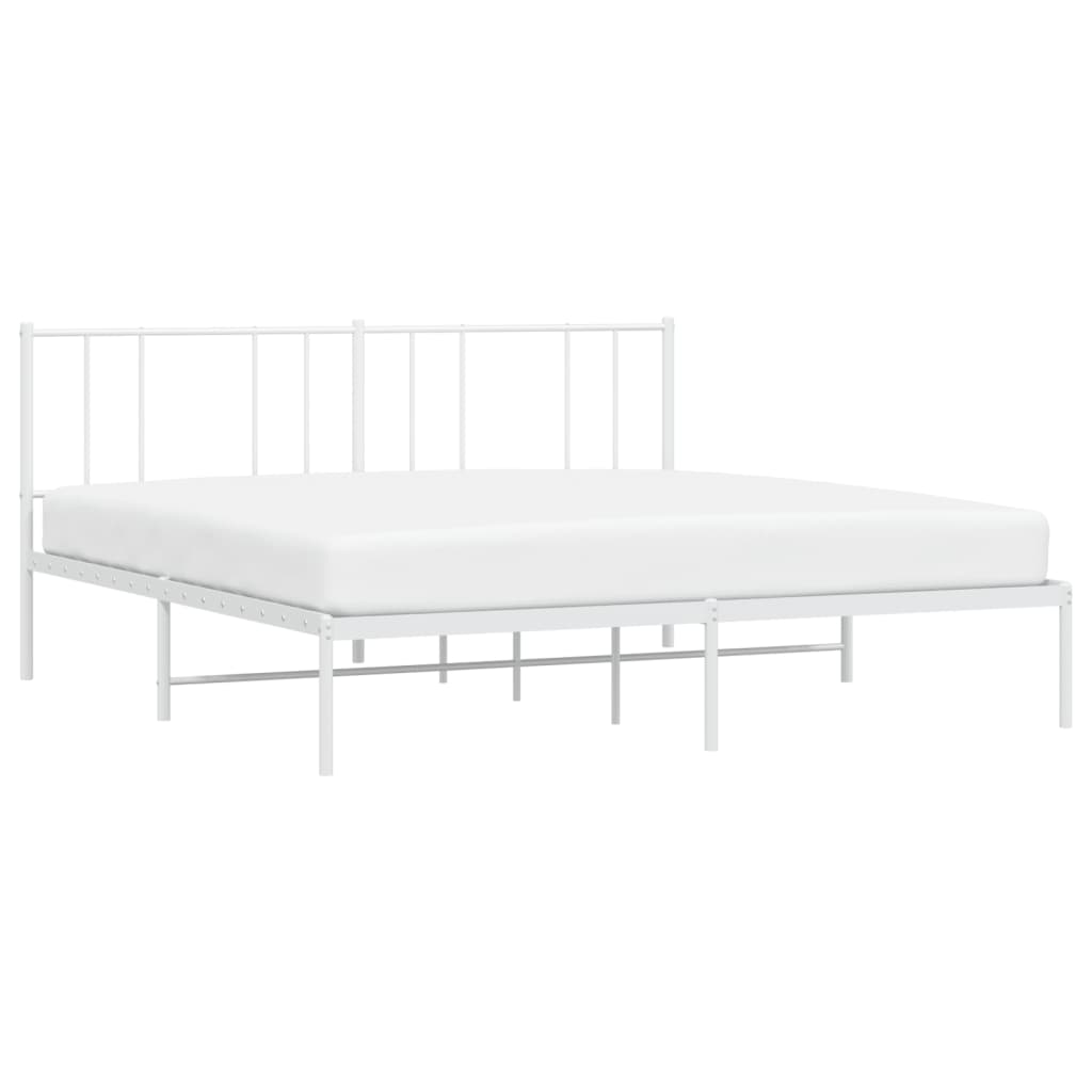 vidaXL Cadre de lit métal sans matelas et tête de lit blanc 183x213 cm