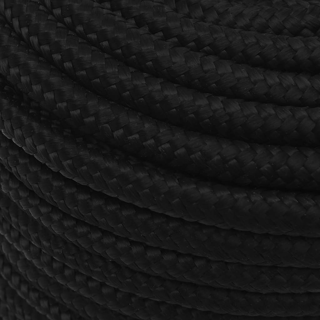 vidaXL Corde de travail Noir 12 mm 50 m Polyester