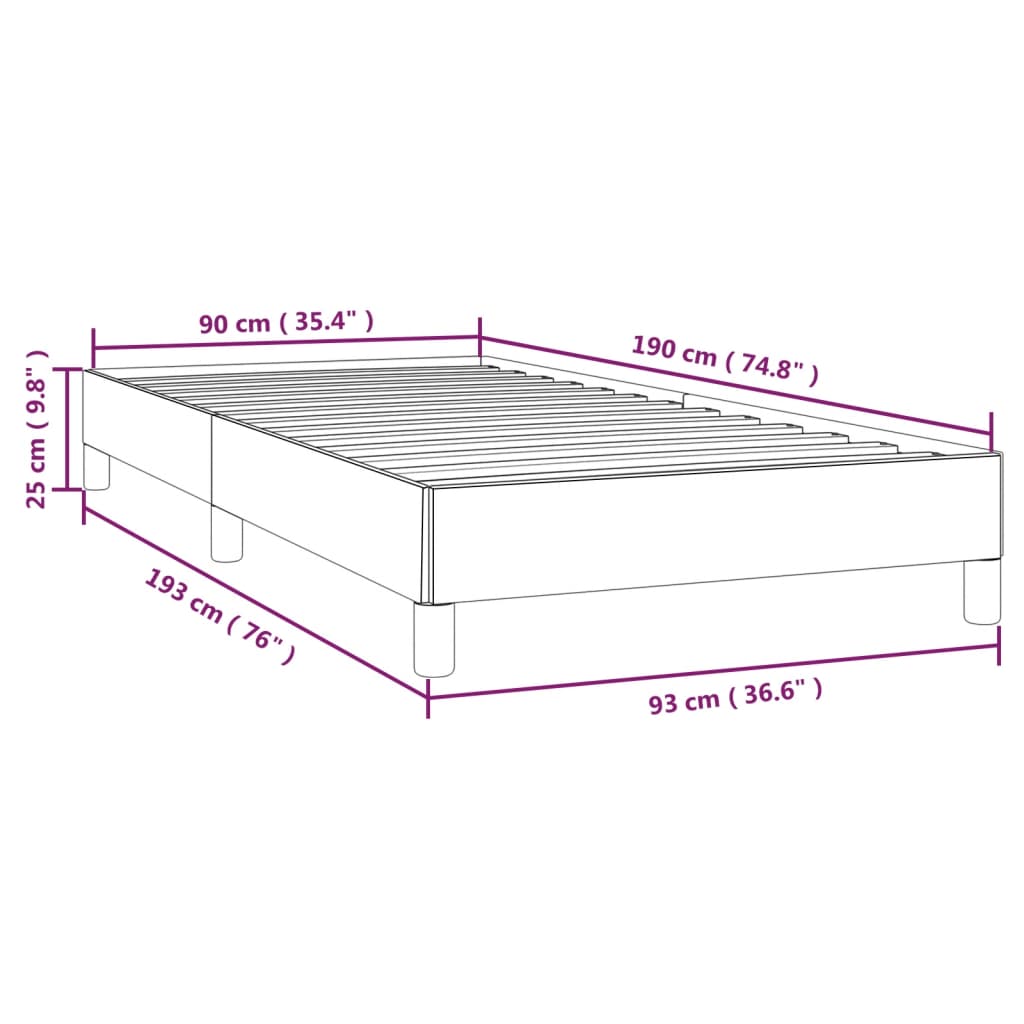 vidaXL Cadre de lit sans matelas bleu 90x190 cm tissu