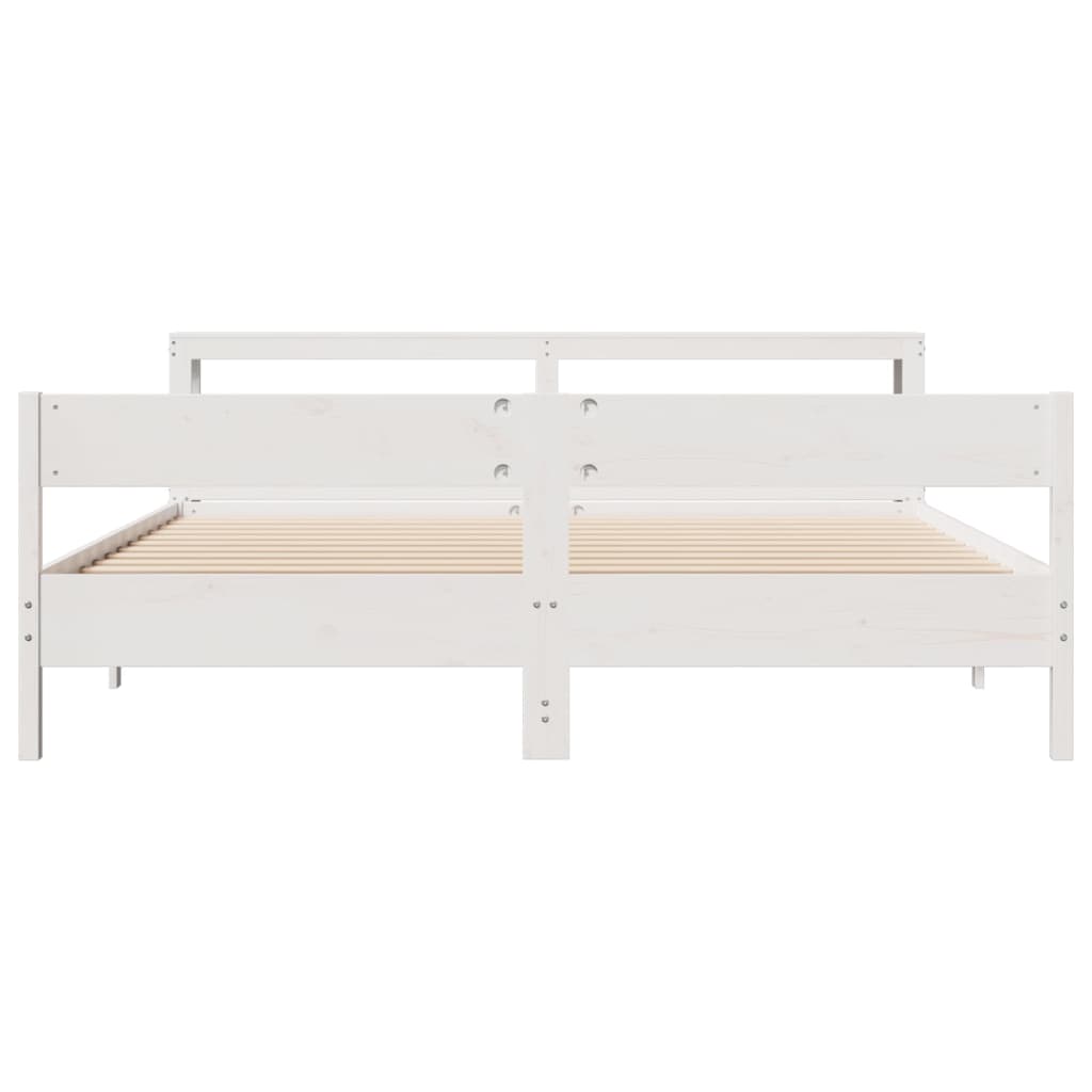 vidaXL Cadre de lit sans matelas blanc 180x200 cm bois massif de pin