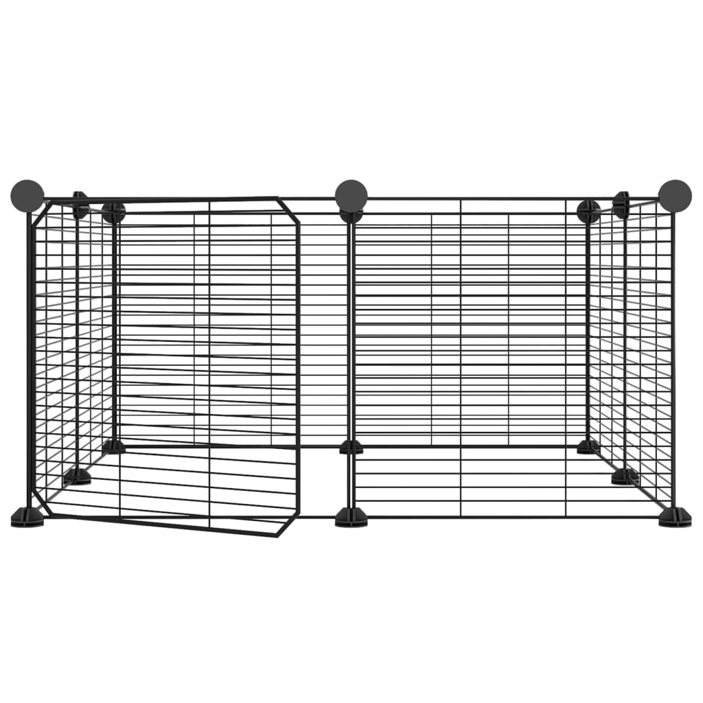 vidaXL Cage animaux de compagnie à 8 panneaux et porte Noir 35x35 cm