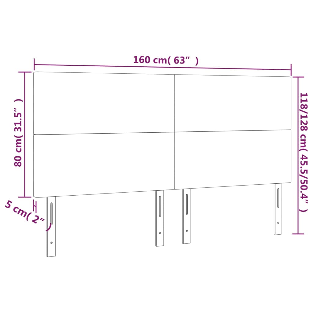 vidaXL Tête de lit à LED Cappuccino 160x5x118/128 cm Similicuir