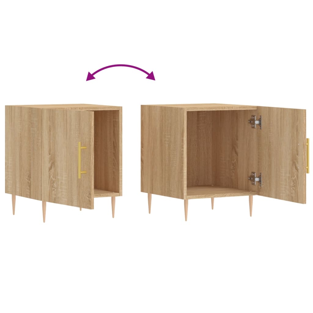 vidaXL Tables de chevet 2 pcs chêne sonoma 40x40x50 cm bois ingénierie