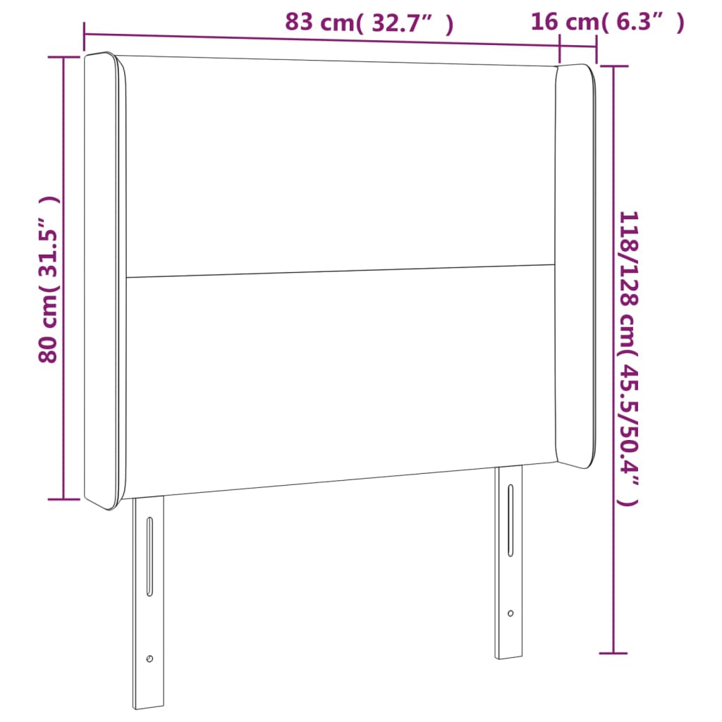 vidaXL Tête de lit à LED Noir 83x16x118/128 cm Similicuir