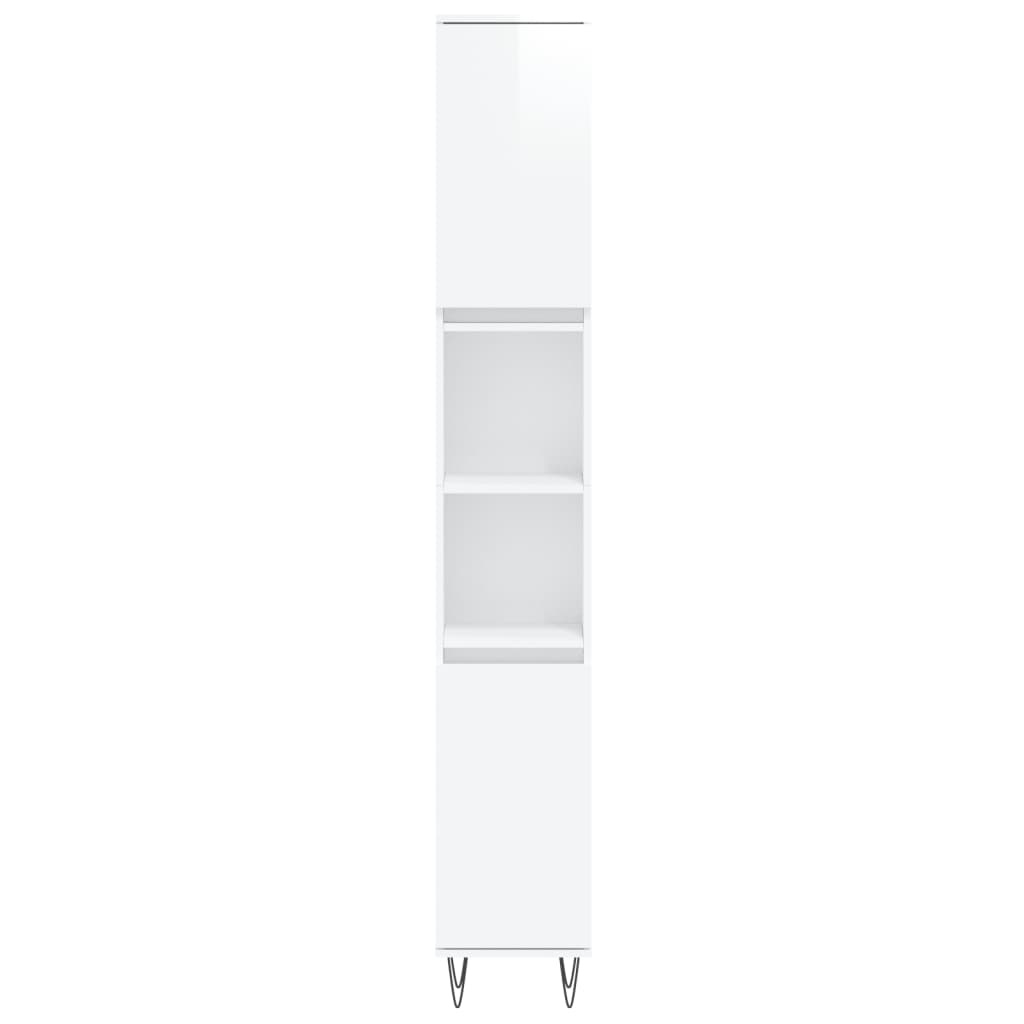 vidaXL Armoire de salle de bain blanc brillant 30x30x190 cm