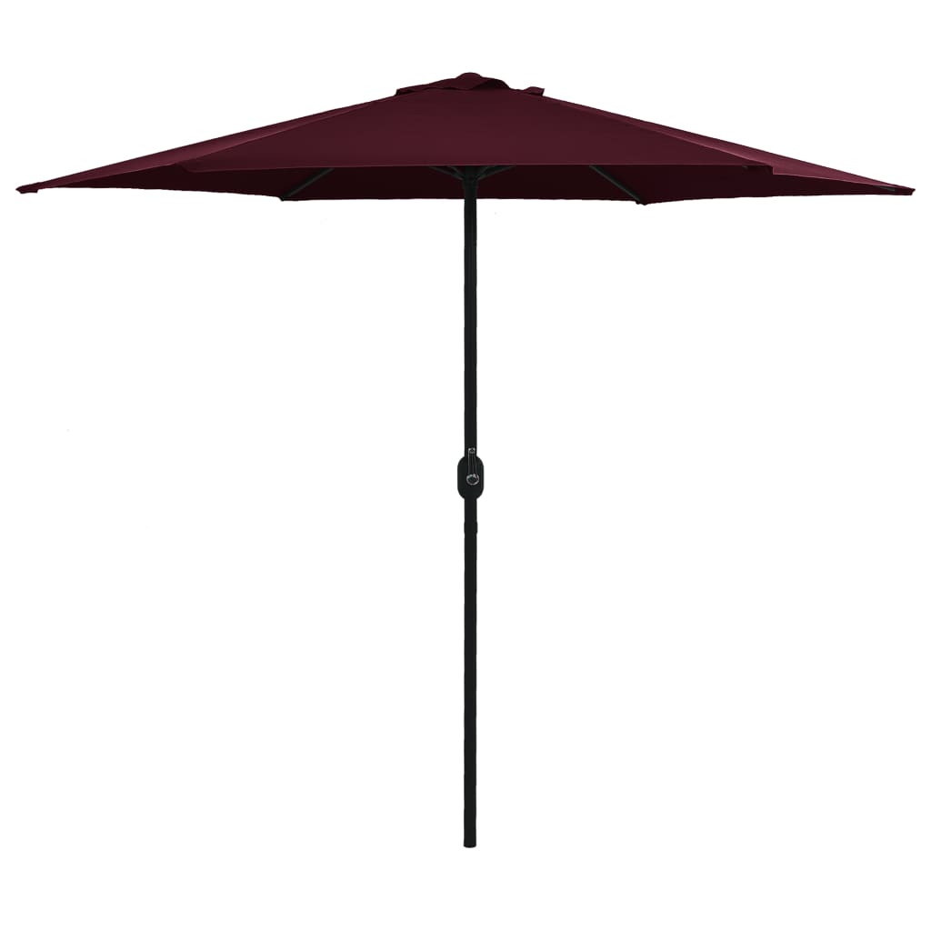 vidaXL Parasol de jardin et mât en aluminium 270x246 cm rouge bordeaux