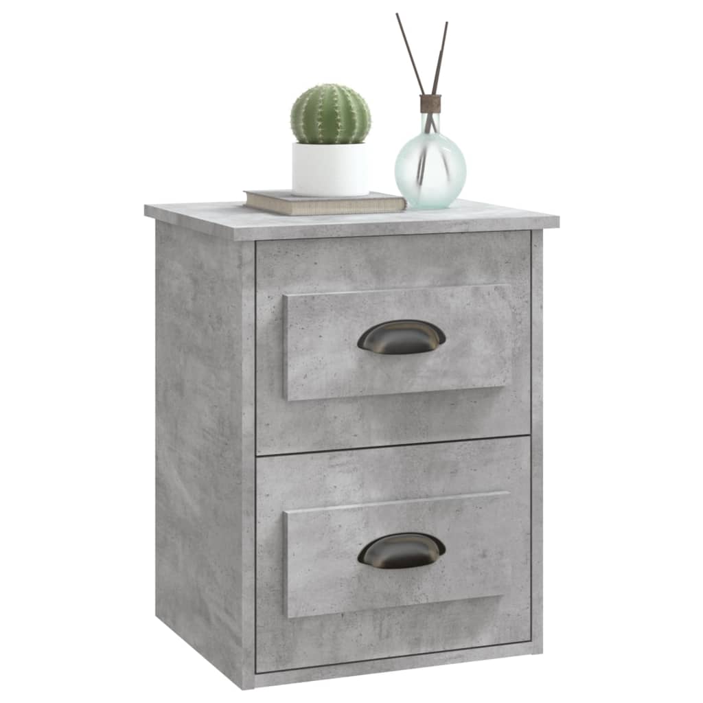 vidaXL Tables de chevet murales 2 pcs gris béton 41,5x36x53 cm