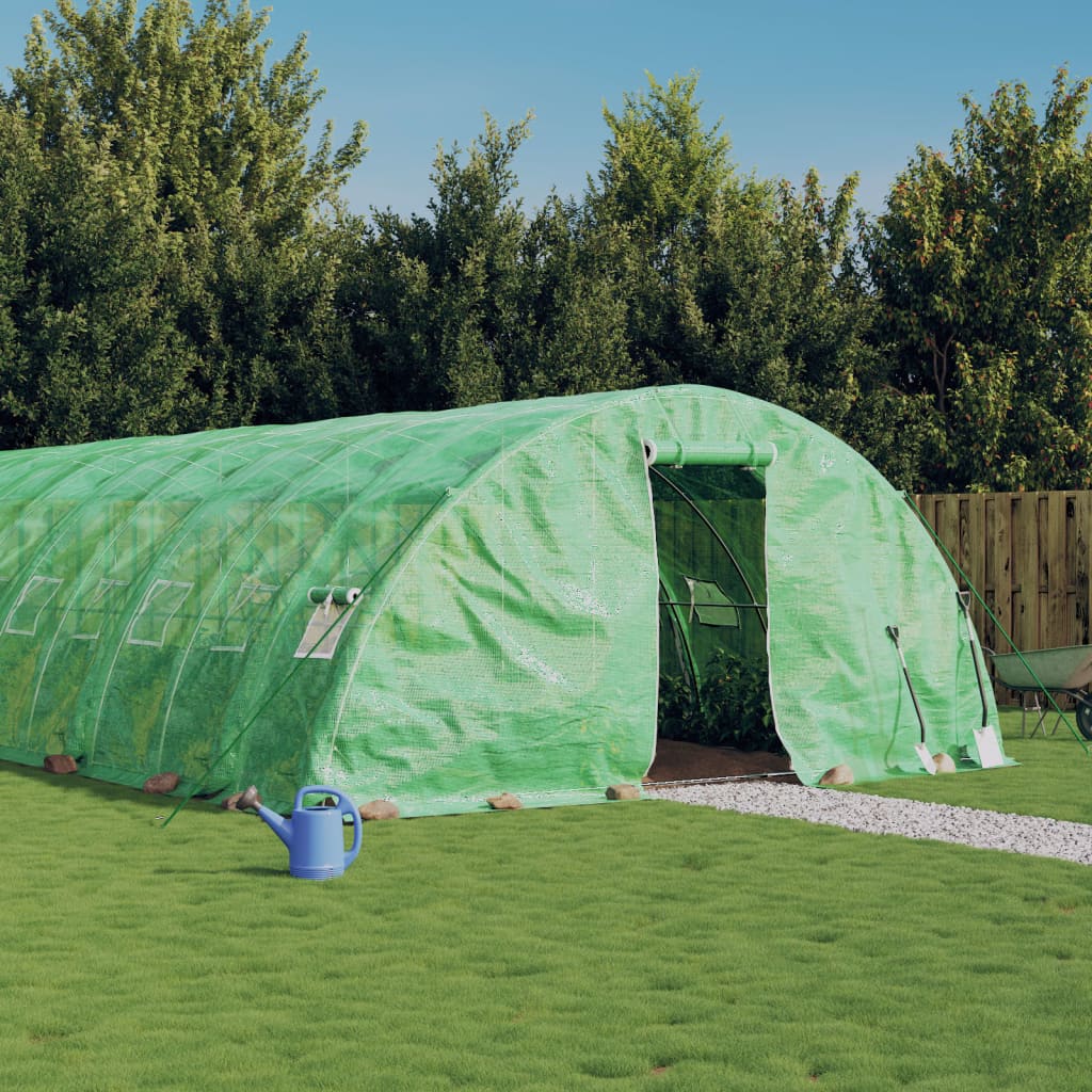 vidaXL Serre avec cadre en acier vert 30 m² 6x5x2,3 m