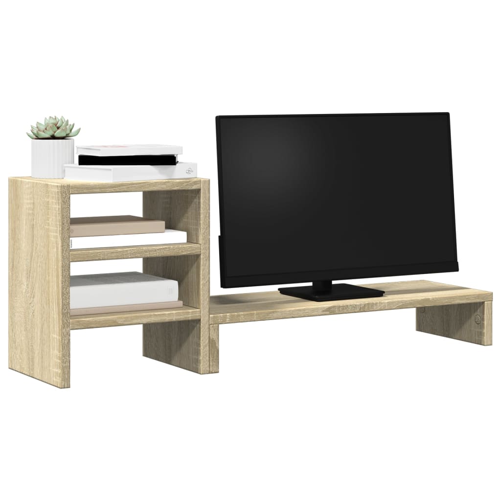 vidaXL Support de moniteur et organisateur de bureau bois d'ingénierie