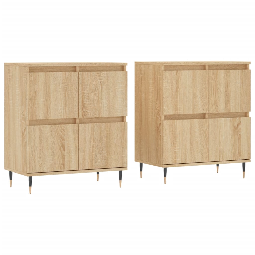 vidaXL Buffets 2 pcs chêne sonoma bois d'ingénierie