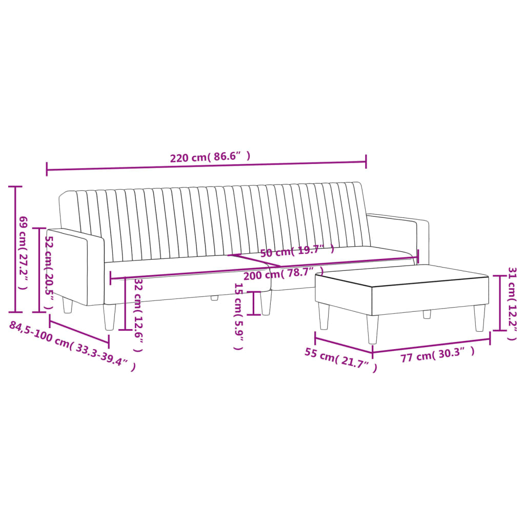 vidaXL Ensemble de canapés 2 pcs gris similicuir