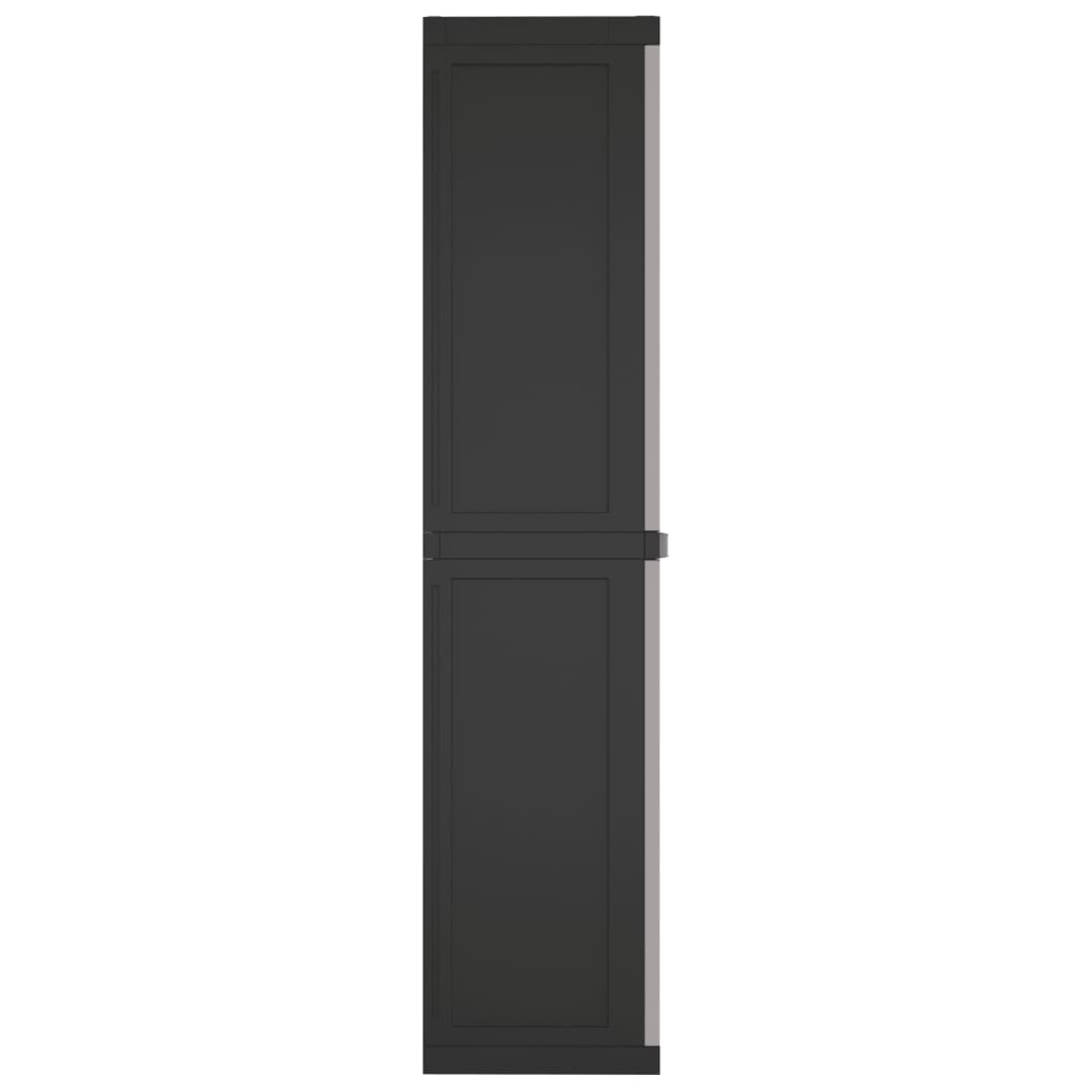 vidaXL Armoire de rangement d'extérieur gris et noir 65x37x165 cm PP