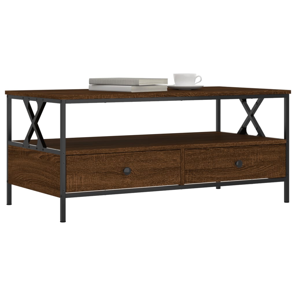 vidaXL Table basse chêne marron 100x51x45 cm bois d'ingénierie