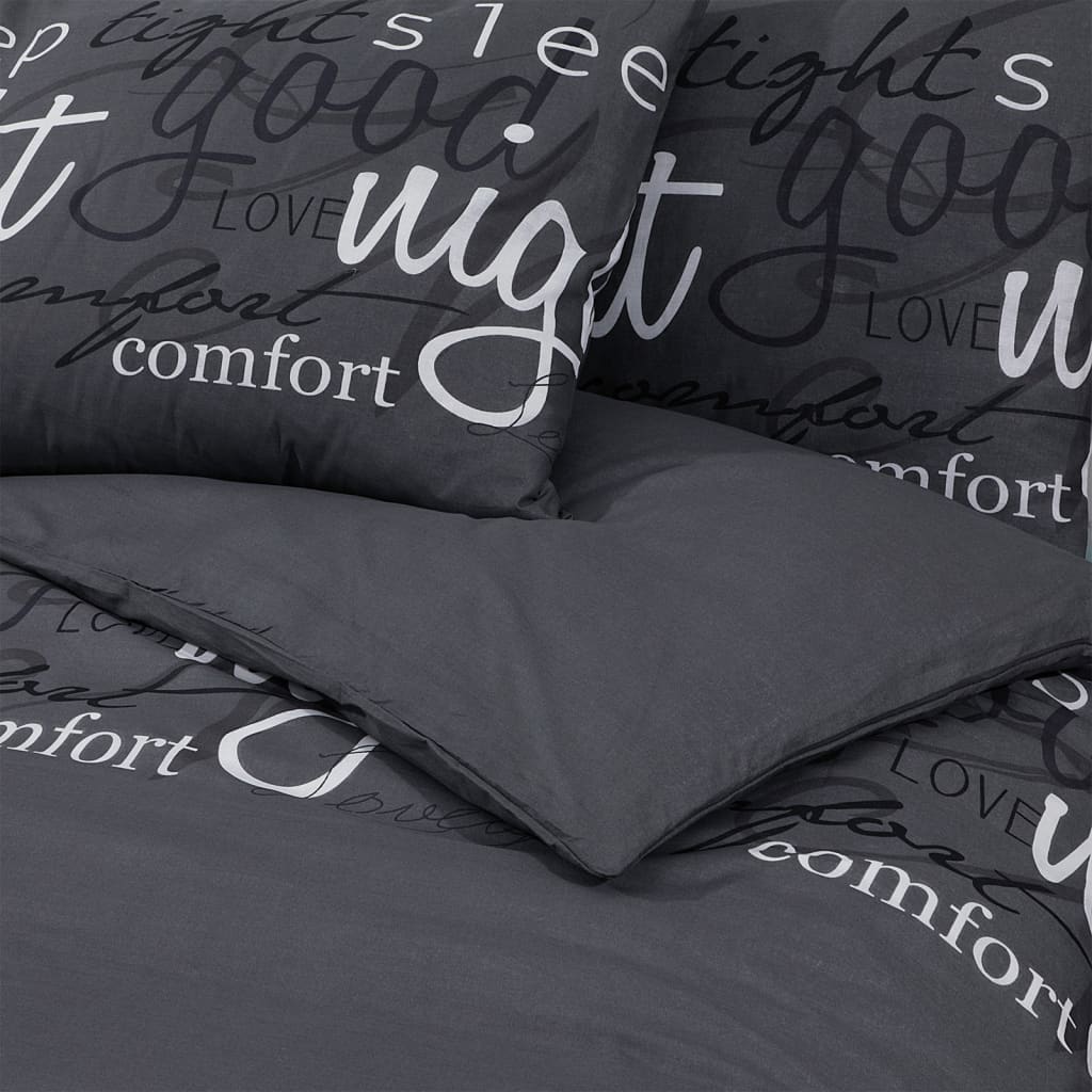 vidaXL Ensemble de housse de couette Noir 200x200 cm Coton