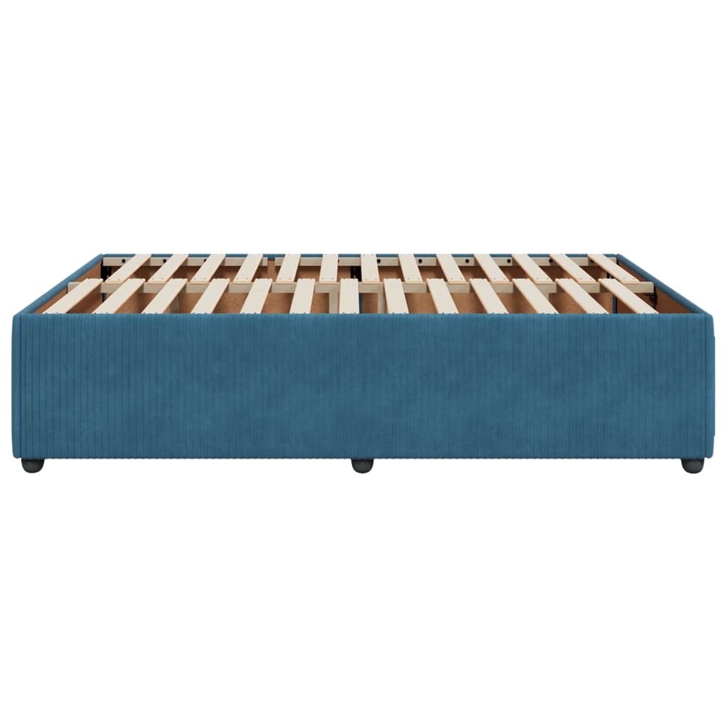 vidaXL Cadre de lit sans matelas bleu 140x190 cm velours