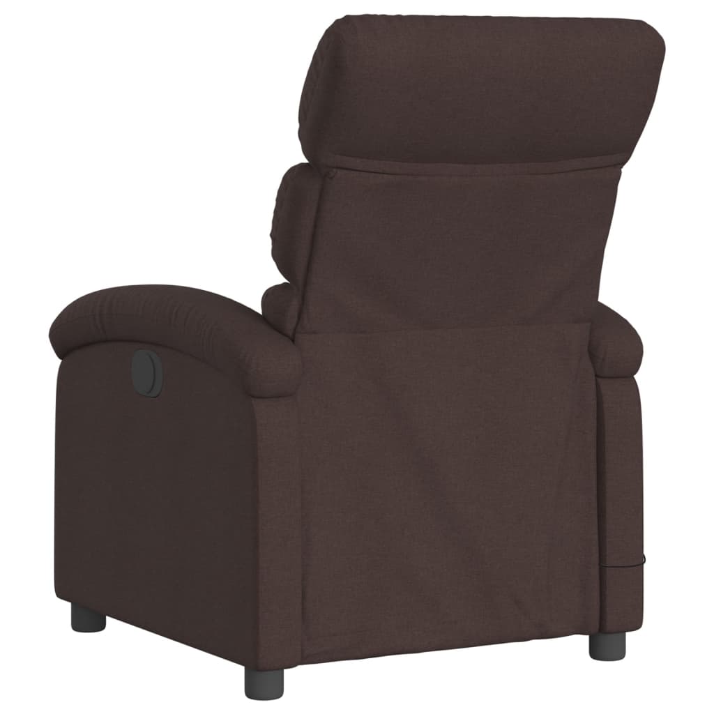 vidaXL Fauteuil de massage inclinable électrique Marron foncé Tissu