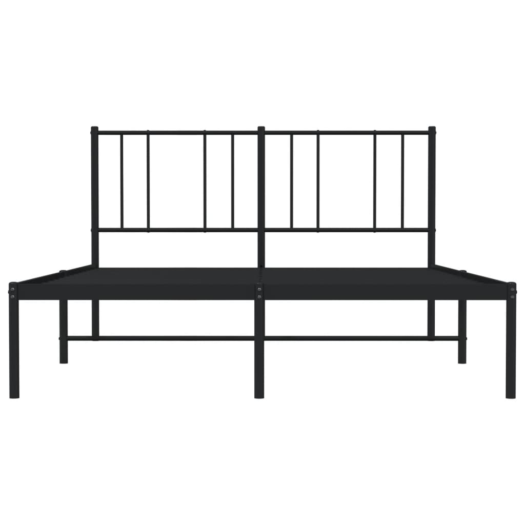 vidaXL Cadre de lit métal sans matelas avec tête de lit noir 150x200cm