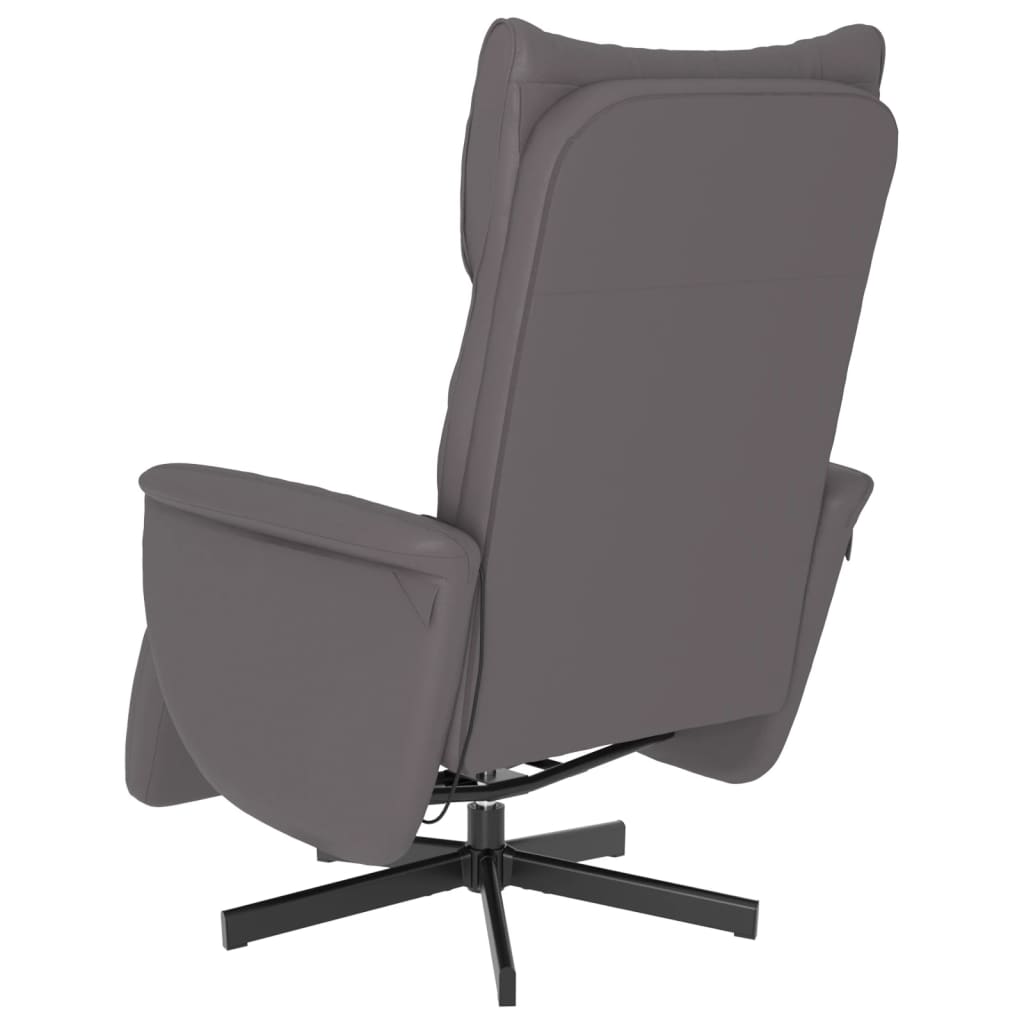 vidaXL Fauteuil inclinable de massage repose-pieds gris similicuir