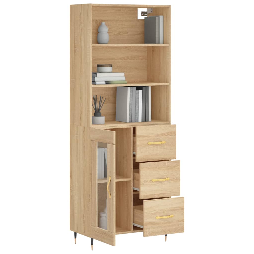 vidaXL Buffet haut Chêne sonoma 69,5x34x180 cm Bois d'ingénierie