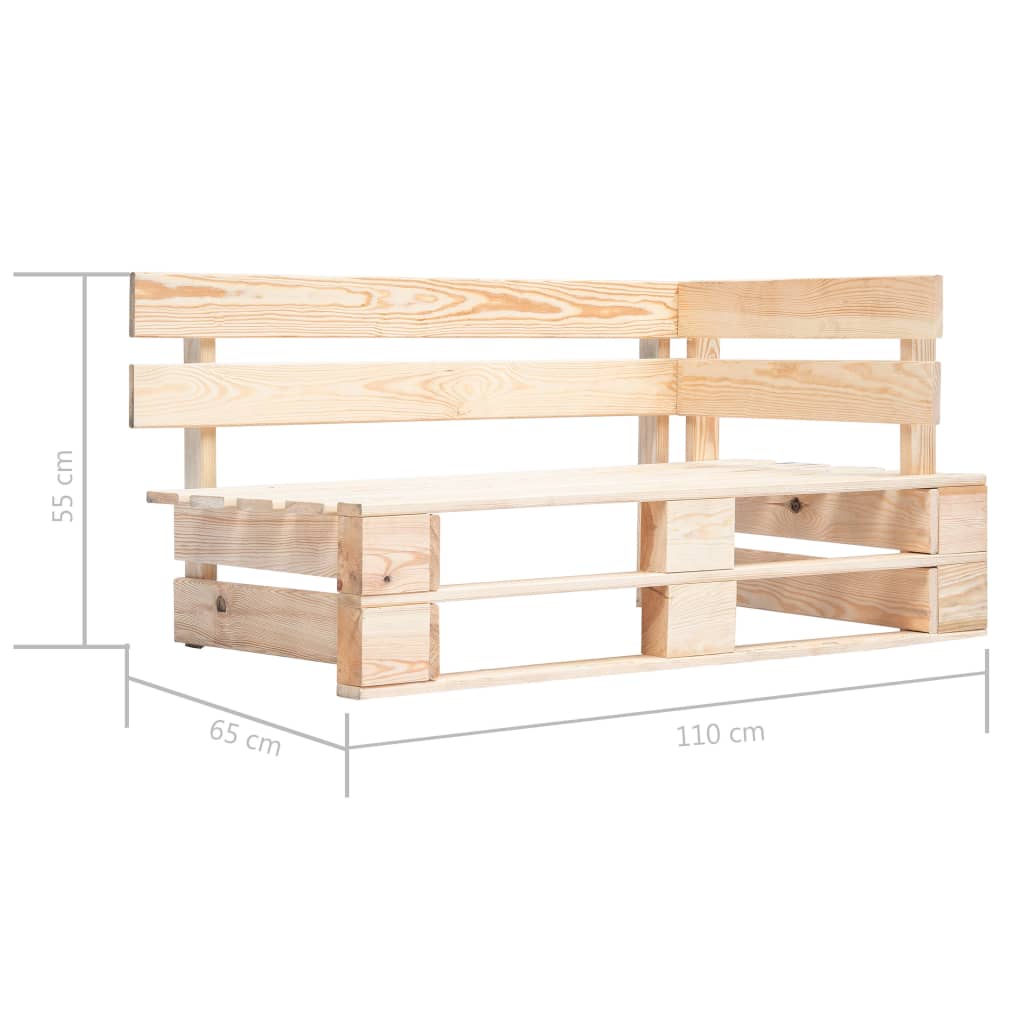 vidaXL Canapé palette 2 places avec coussins Bois de pin imprégné