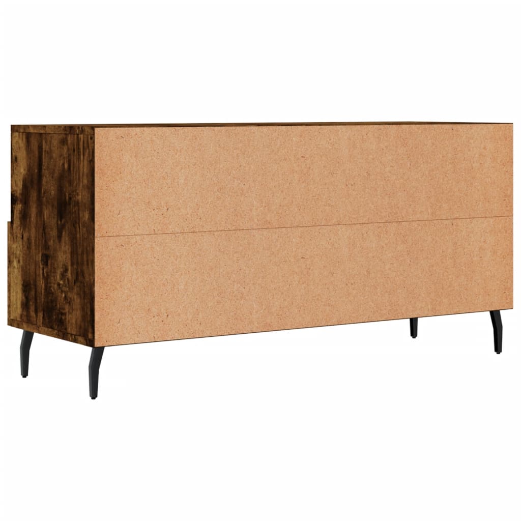 vidaXL Meuble TV chêne fumé 102x36x50 cm bois d'ingénierie