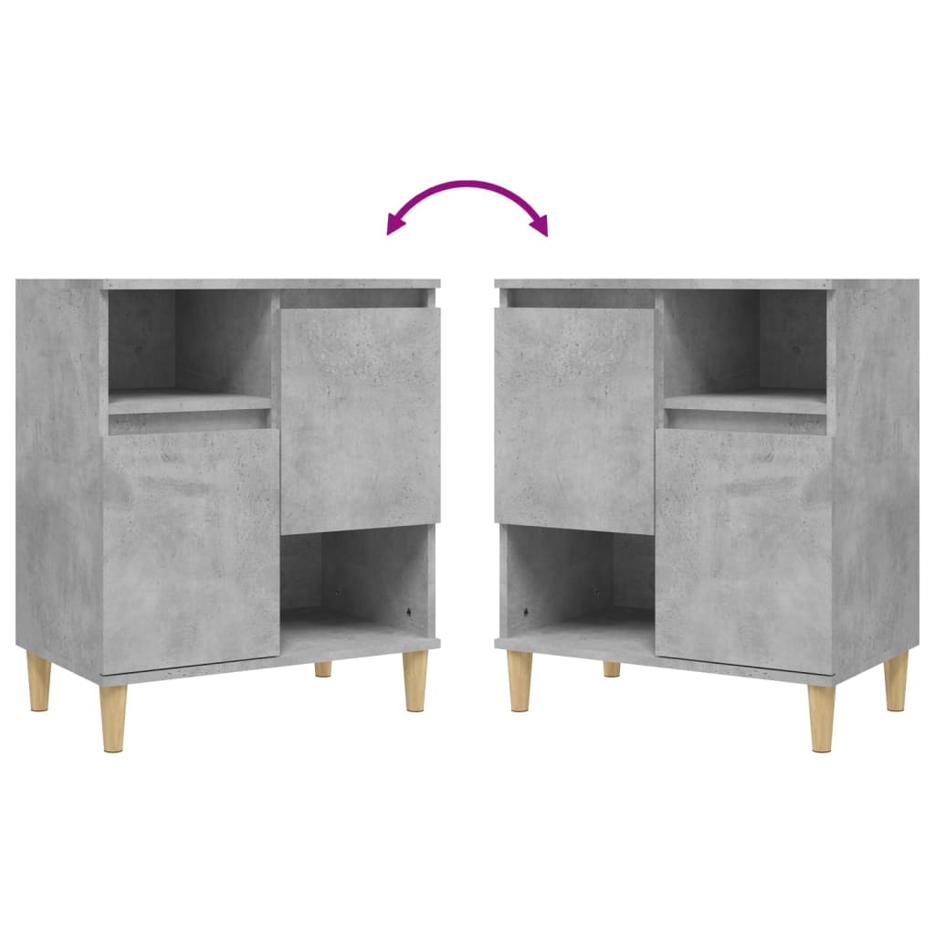 vidaXL Buffets 2 pcs gris béton 60x35x70 cm bois d'ingénierie