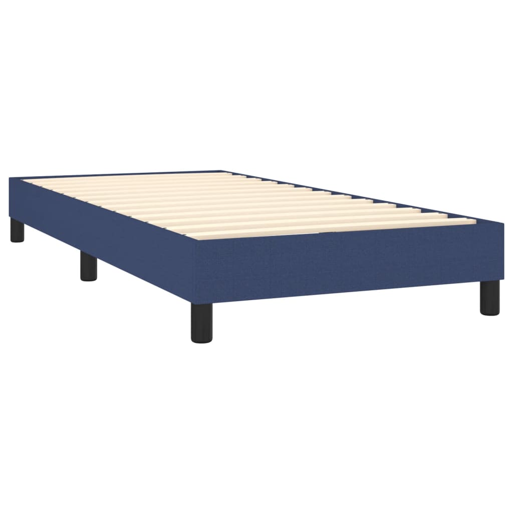 vidaXL Sommier à lattes de lit avec matelas Bleu 100x200 cm Tissu