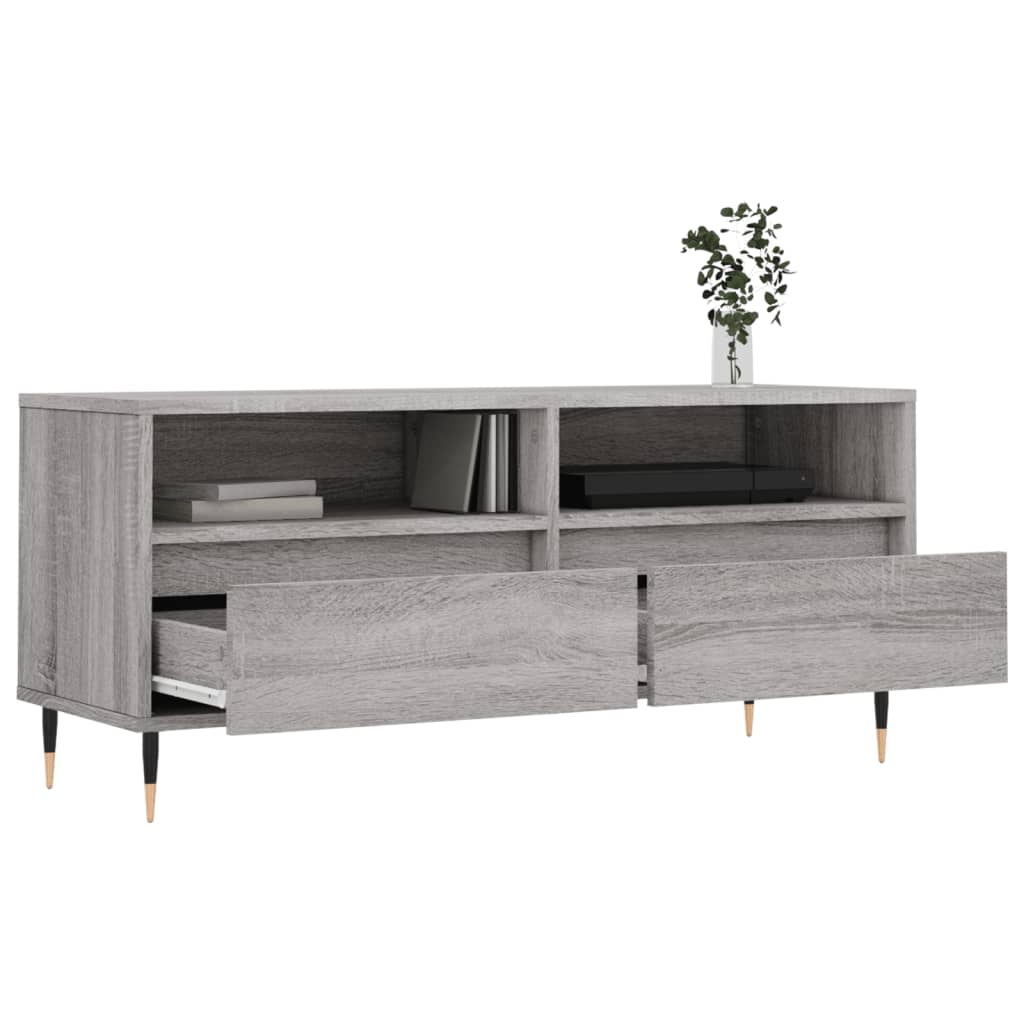 vidaXL Meuble TV sonoma gris 100x34,5x44,5 cm bois d'ingénierie