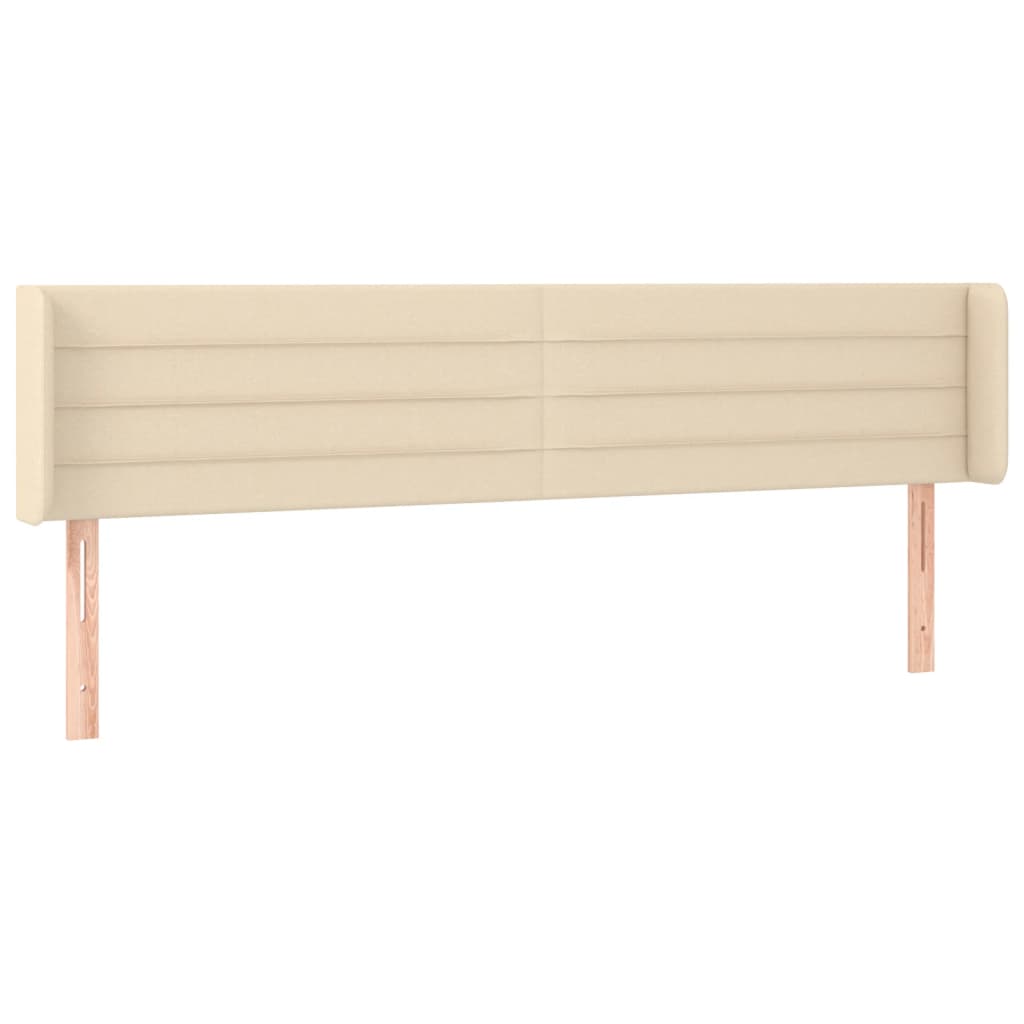 vidaXL Tête de lit avec oreilles Crème 203x16x78/88 cm Tissu