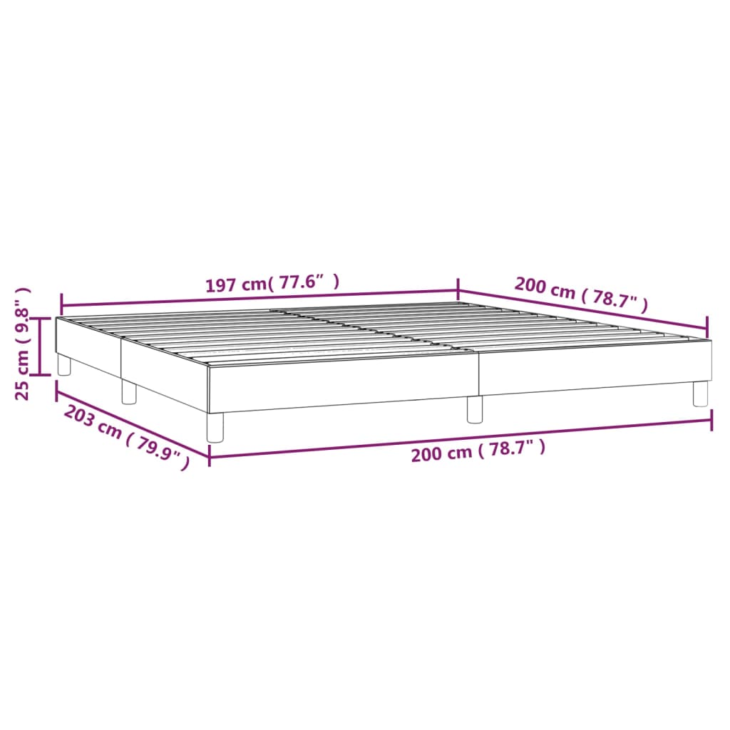 vidaXL Cadre de lit Cappuccino 200x200 cm Similicuir