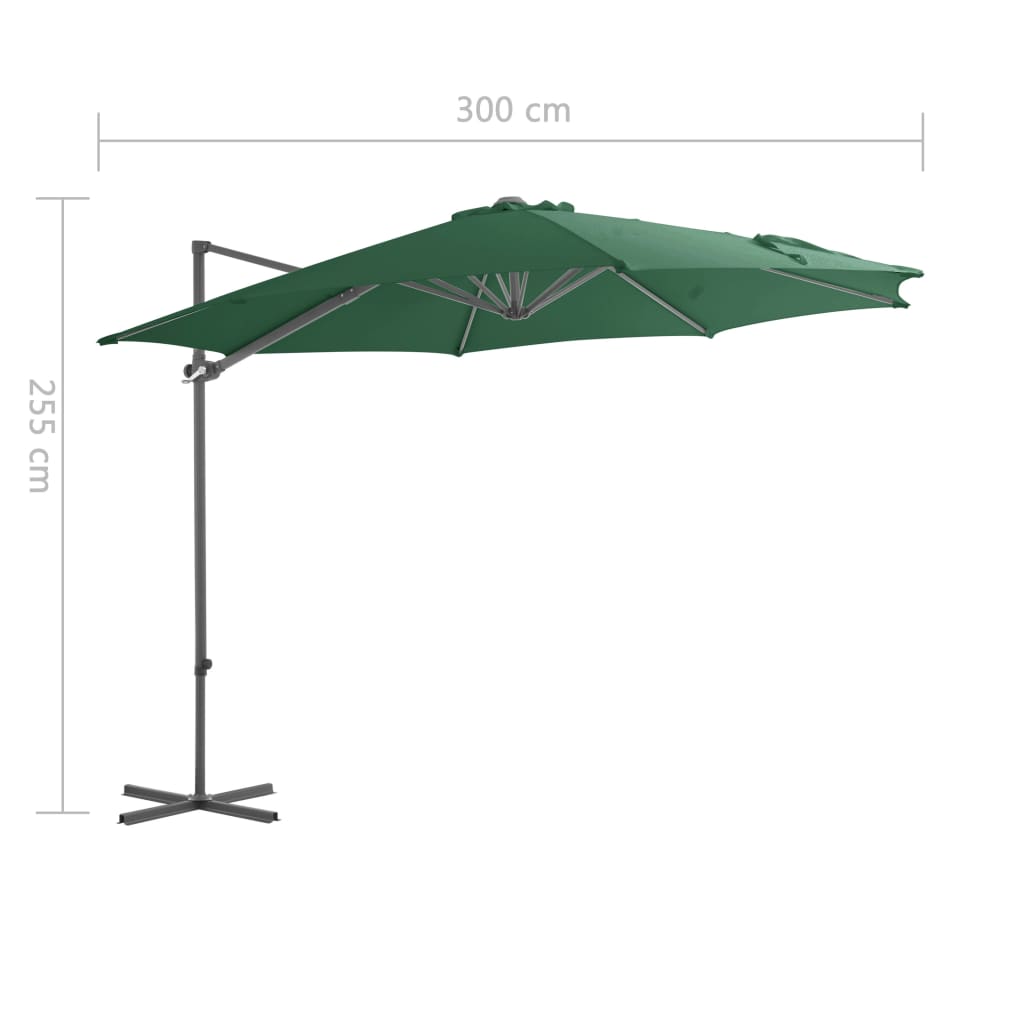 vidaXL Parasol de jardin avec base portable vert