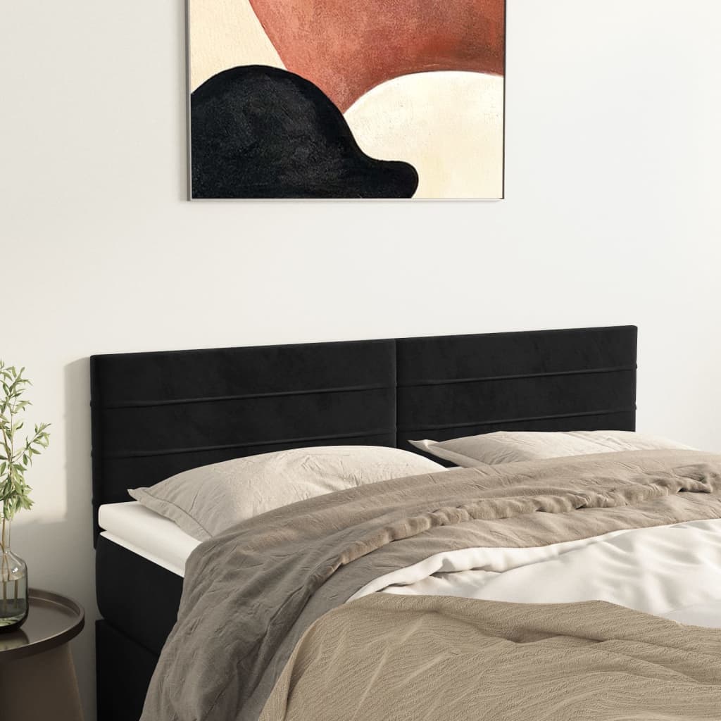 vidaXL Têtes de lit 2 pcs Noir 72x5x78/88 cm Velours