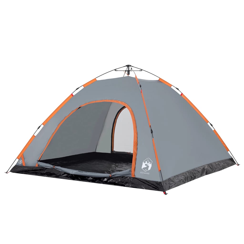 vidaXL Tente de camping 5 personnes gris et orange libération rapide