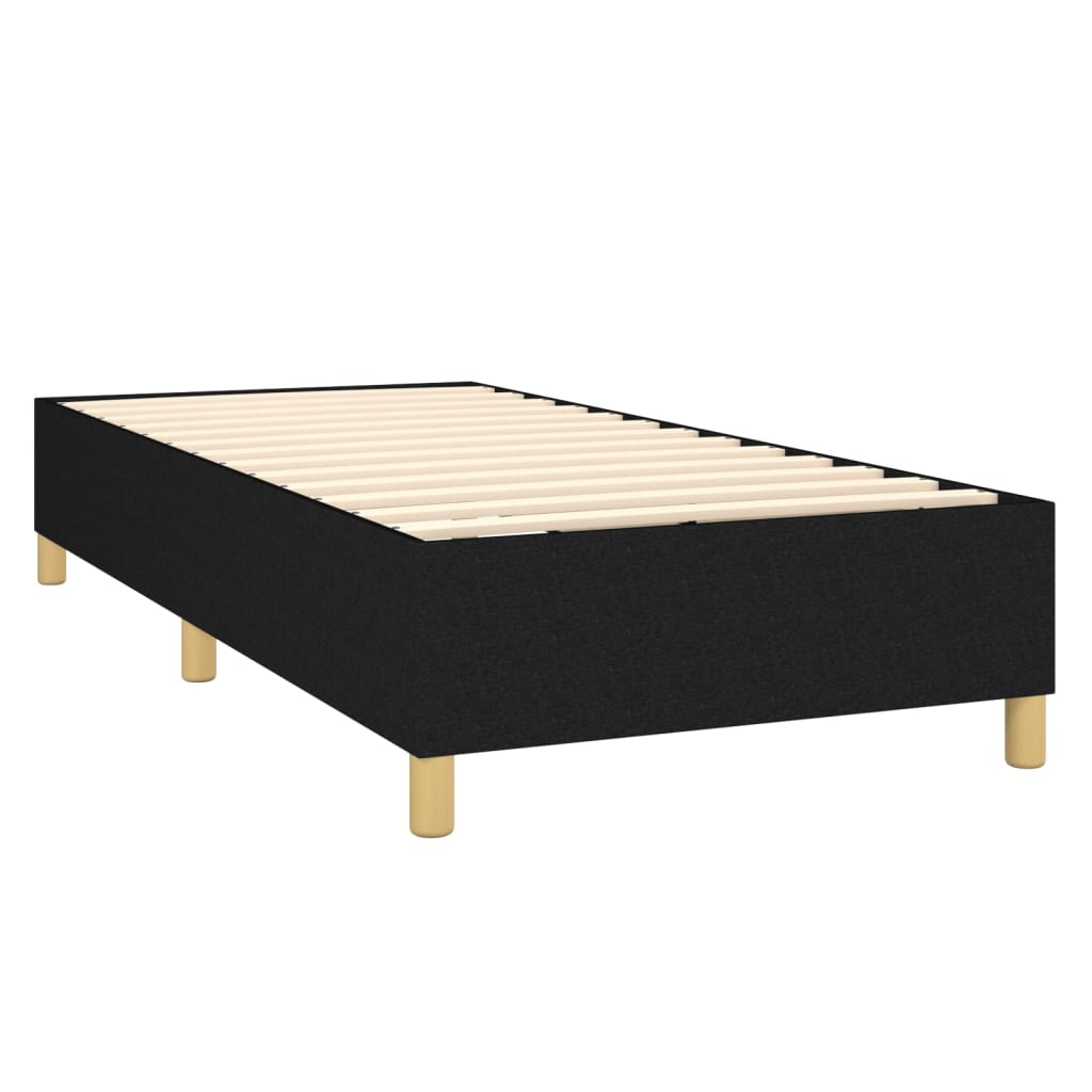 vidaXL Sommier à lattes de lit avec matelas Noir 100x200 cm Tissu