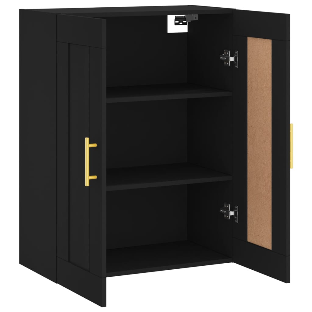 vidaXL Armoire murale noir 69,5x34x90 cm bois d'ingénierie