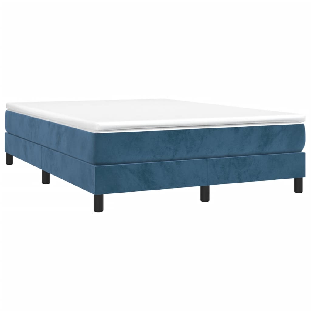 vidaXL Cadre de lit sans matelas bleu foncé 140x190 cm velours