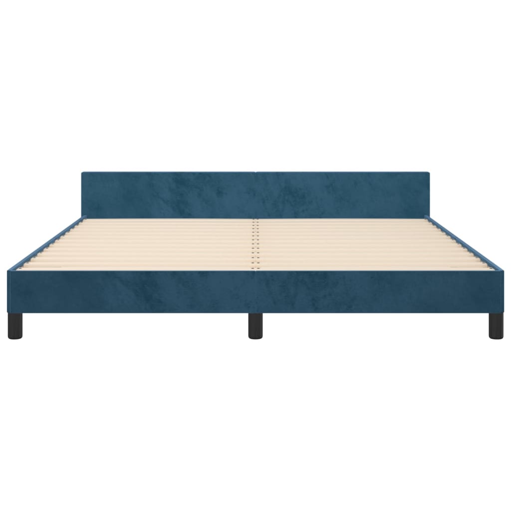 vidaXL Cadre de lit sans matelas bleu foncé 160x200 cm velours