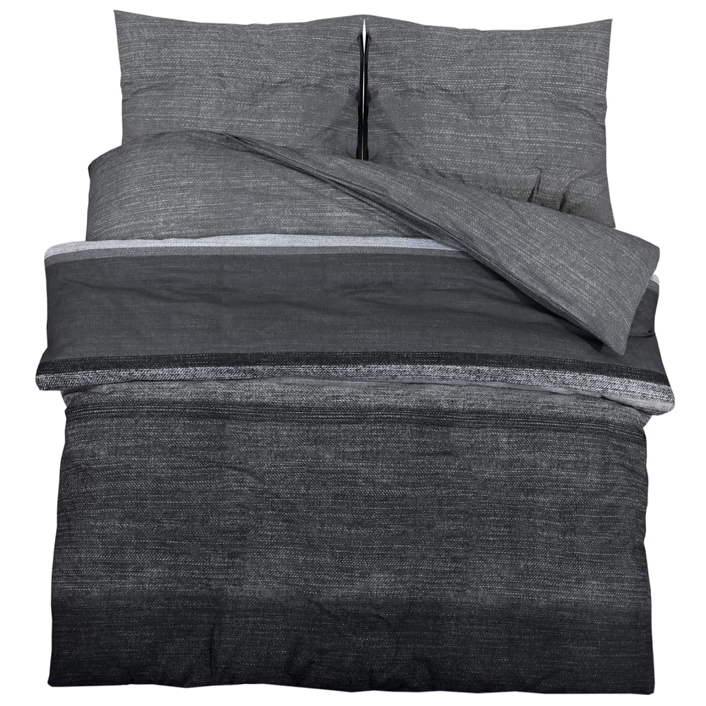 vidaXL Ensemble de housse de couette gris foncé 155x220 cm Coton