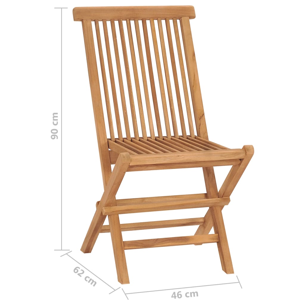 vidaXL Chaises pliables de jardin lot de 8 Bois de teck solide