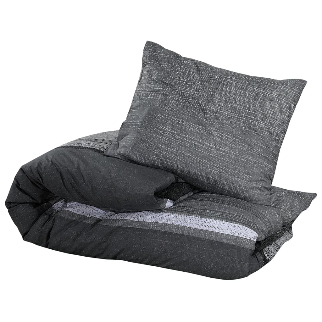 vidaXL Ensemble de housse de couette gris foncé 140x200 cm Coton