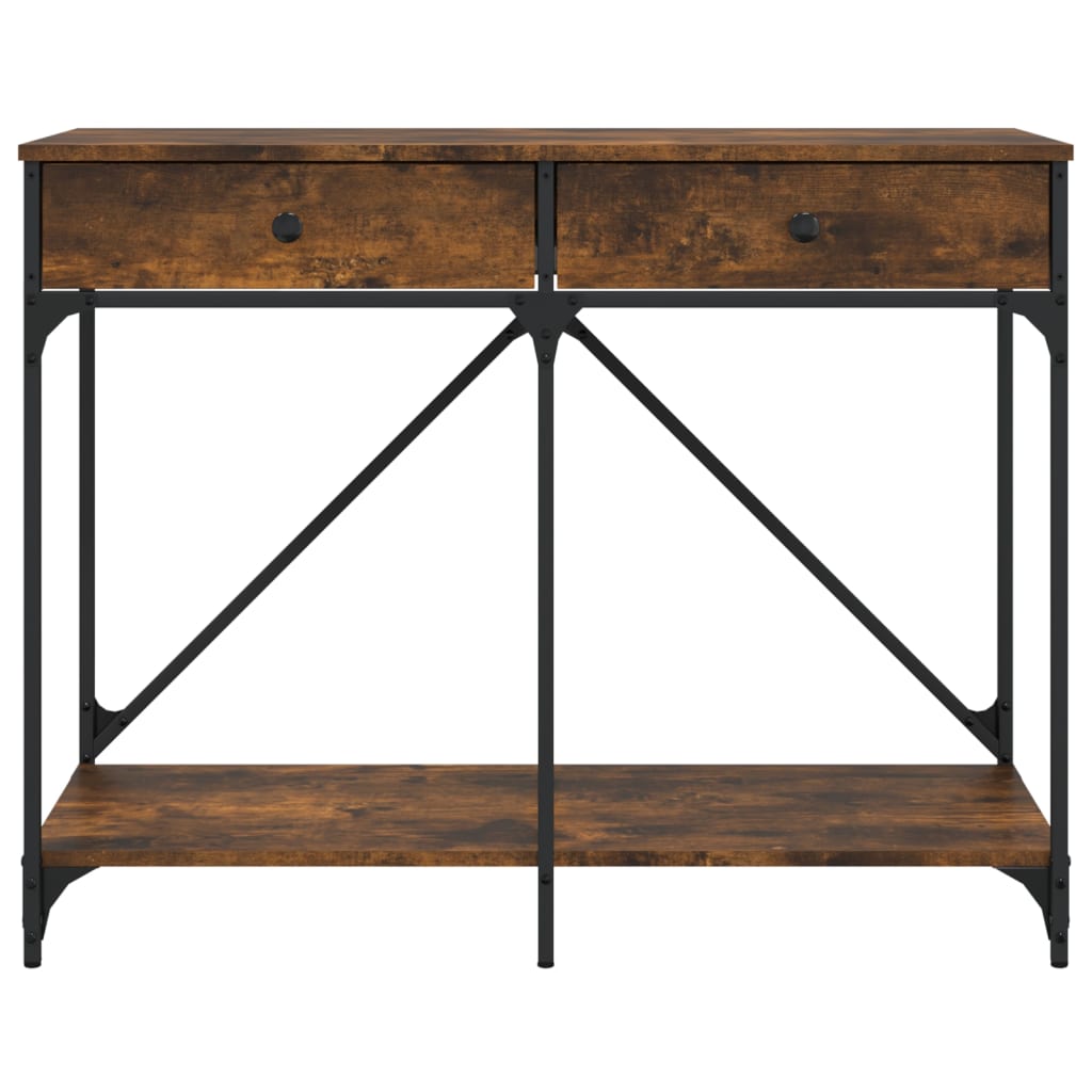 vidaXL Table console chêne fumé 100x39x78,5 cm bois d'ingénierie