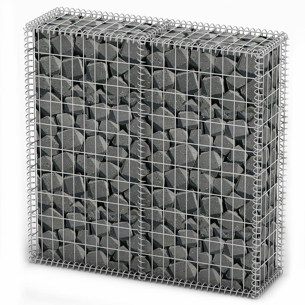 vidaXL Panier de gabion avec couvercle Fil galvanisé 100x100x30 cm