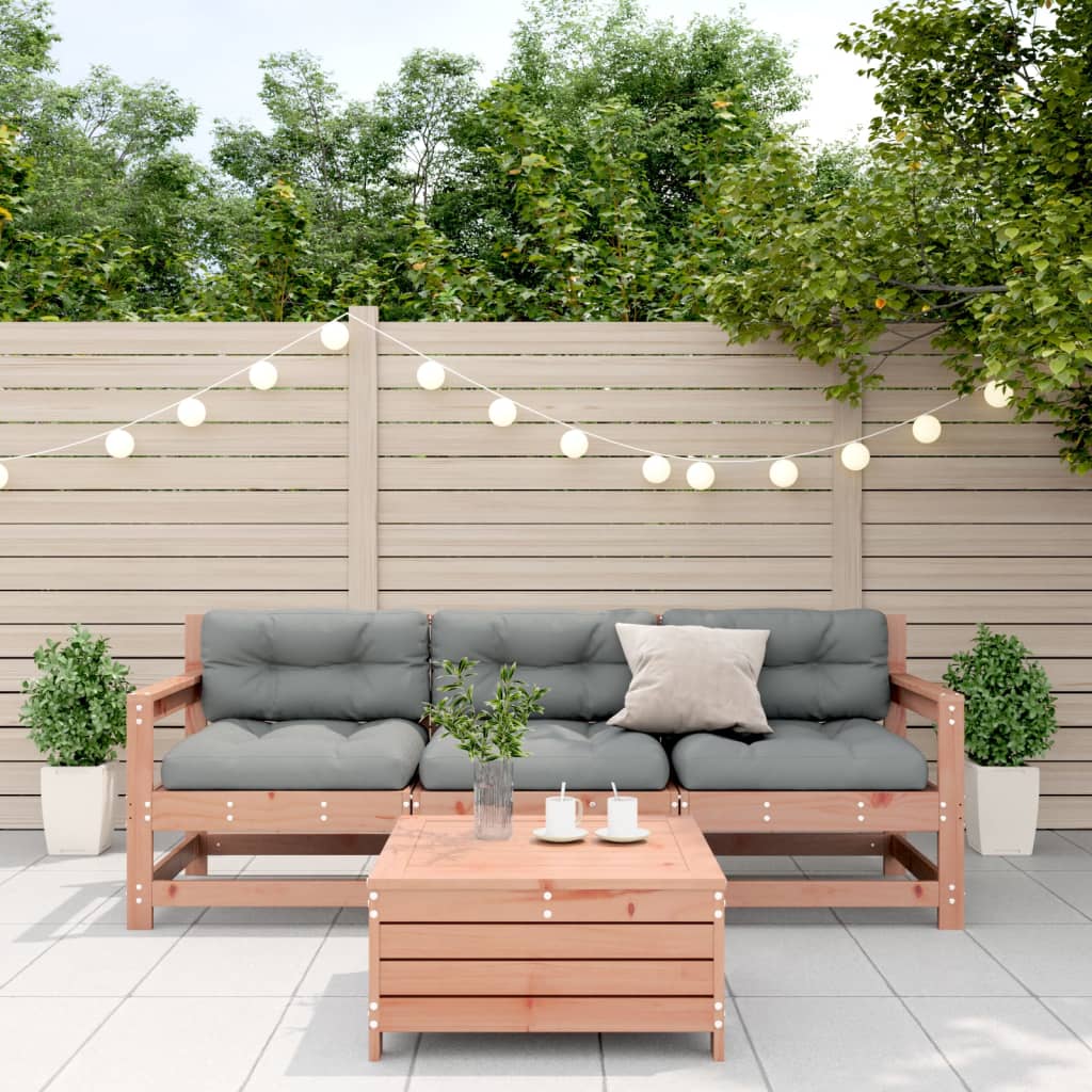 vidaXL Salon de jardin 4 pcs avec coussins bois massif douglas