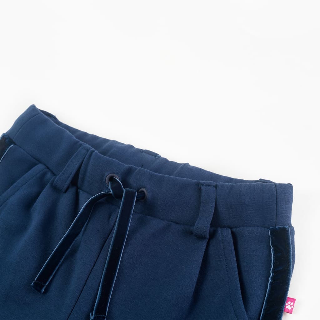 Pantalons pour enfants avec bordures noires bleu marine 116