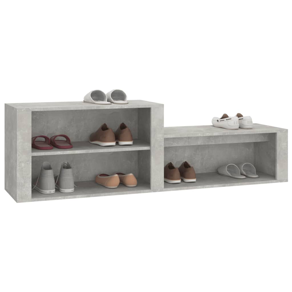 vidaXL Armoire à chaussures Gris béton 150x35x45 cm Bois d'ingénierie