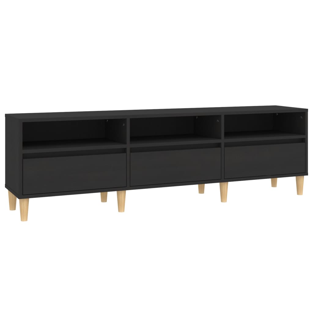 vidaXL Meuble TV noir 150x30x44,5 cm bois d'ingénierie